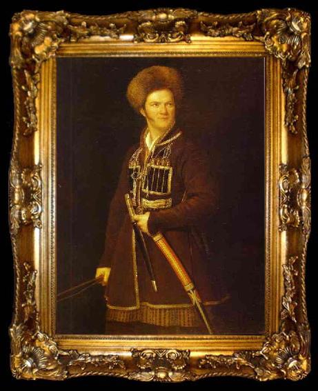 framed  Aleksander Orlowski Self-portrait in Cossack